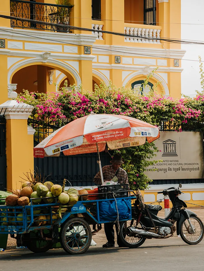 Coconut vendor in Phnom Penh 