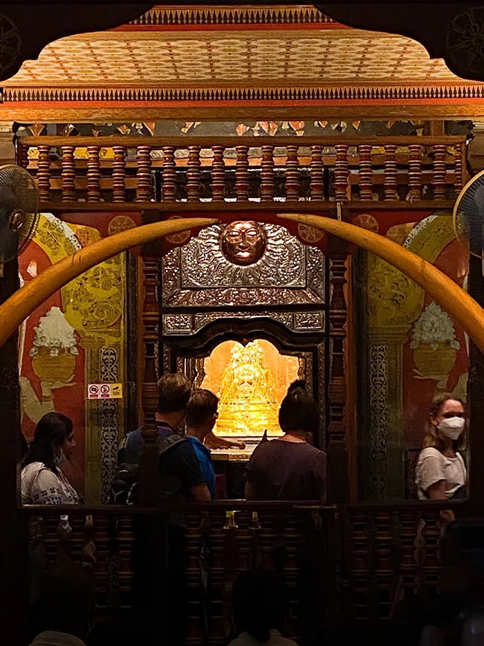 Golden Shrine of the Tooth Relic in the Temple of the Tooth Relic in Kandy