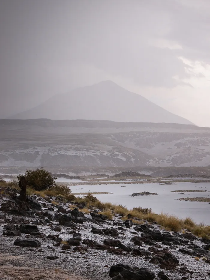 Hail storm at La Payunia Reserve