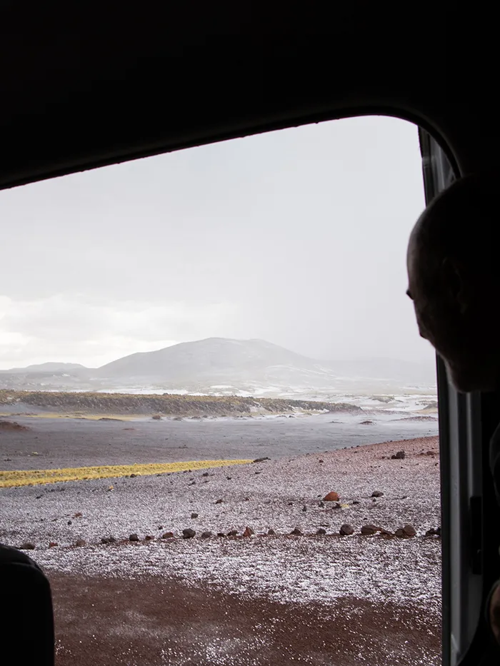 Hail storm at La Payunia Reserve