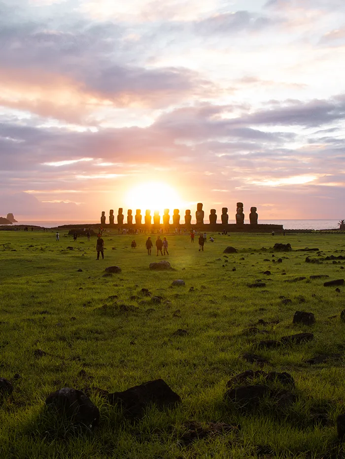 Ahu Tongariki during sunrise